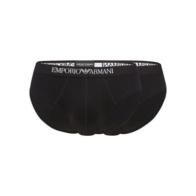 Pack of two black cotton briefs